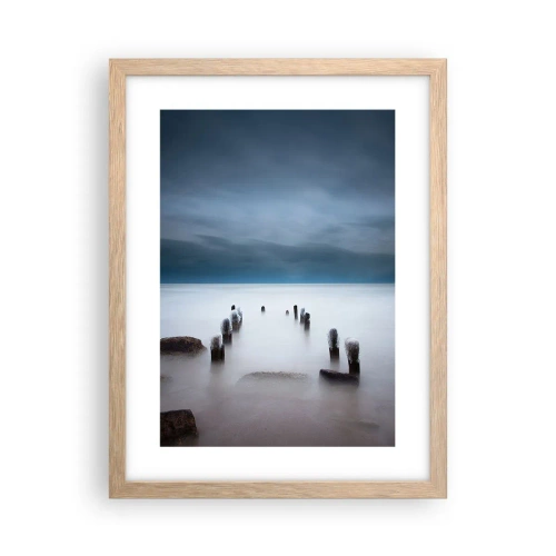 Pôster com moldura de carvalho claro - Lago pensativo - 30x40 cm