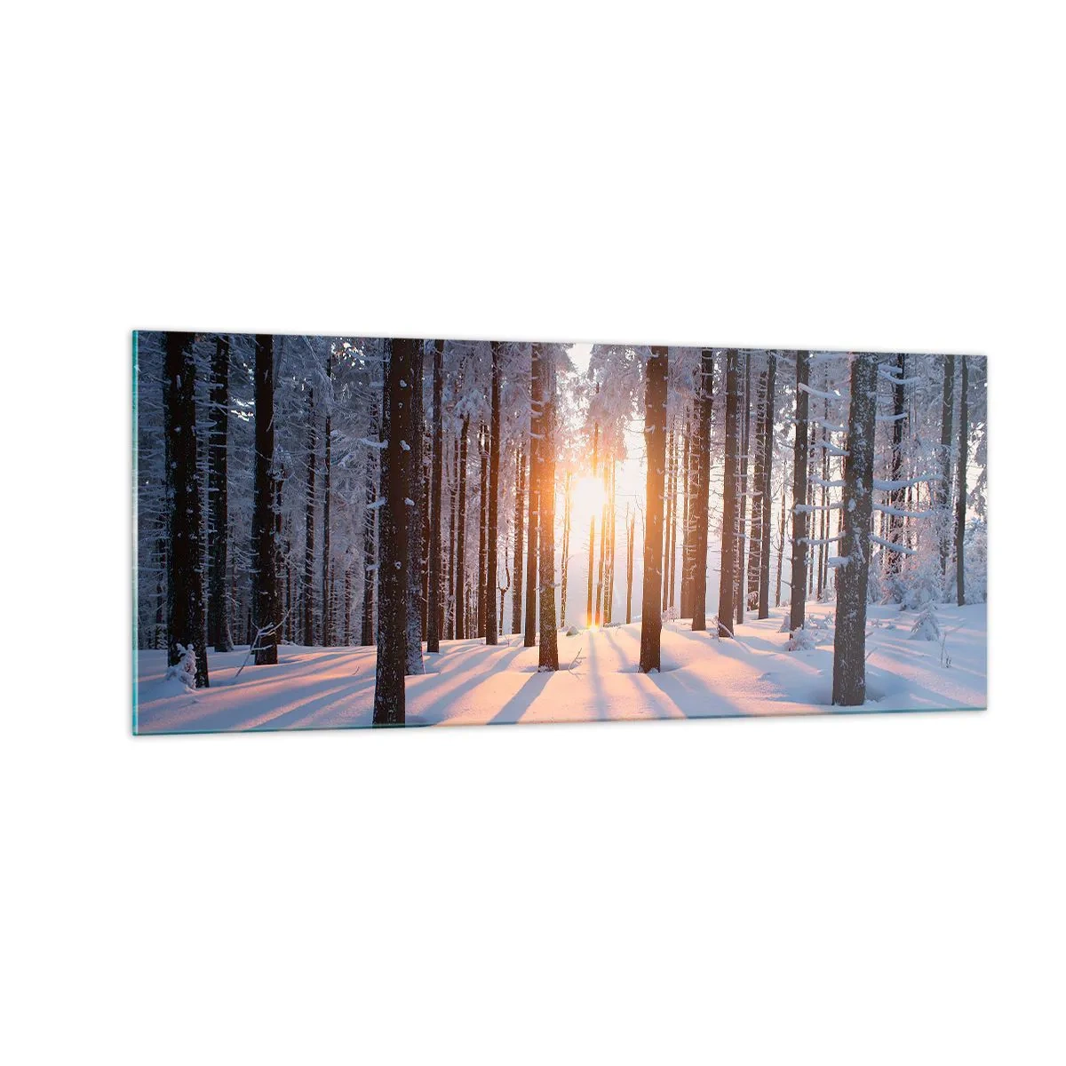 Quadro em vidro - Preto no branco - 100x40 cm