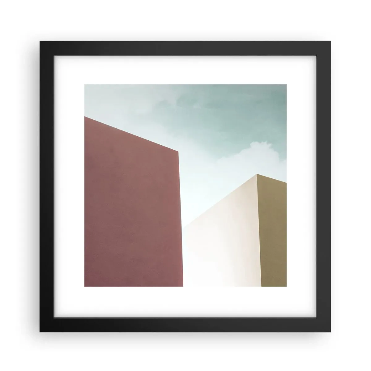 Pôster com moldura preta - A geometria de um verão ensolarado - 30x30 cm