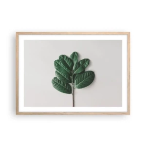 Pôster com moldura de carvalho claro - Desenho da própria natureza - 70x50 cm