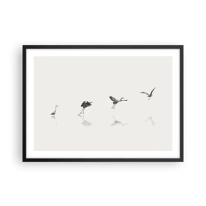 Pôster com moldura preta - Quatro passos simples - 70x50 cm