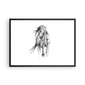 Pôster com moldura preta - Num trote gracioso - 70x50 cm