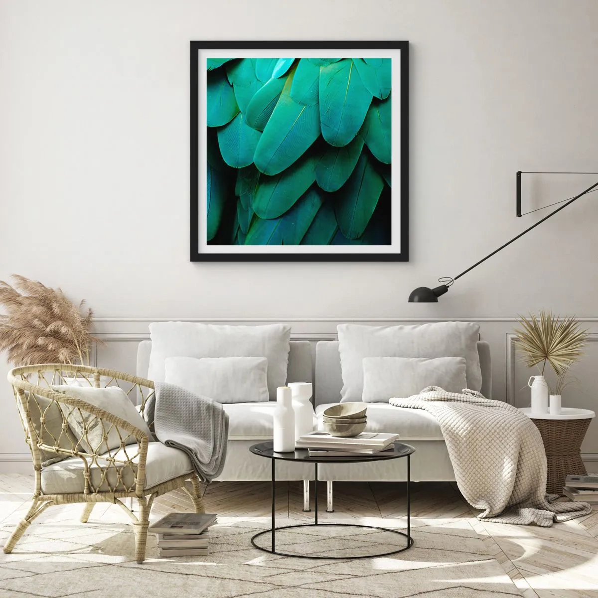 Pôster com moldura preta - Precisão de papagaio - 40x40 cm