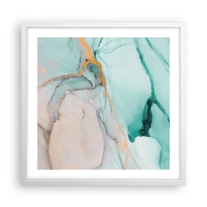Pôster em moldura branca - Dança das formas e cores - 50x50 cm