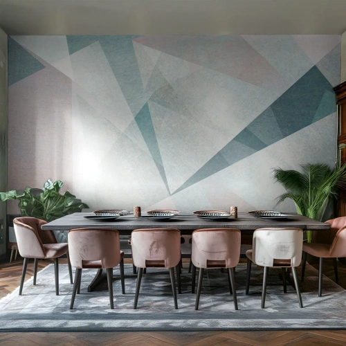 Papel de Parede Standard Eco - Formas geométricas abstratas em cores pastel - 100x70cm - Calmo, embora dinâmico - Decoração de parede moderna para a sala de estar e quarto ARTTOR