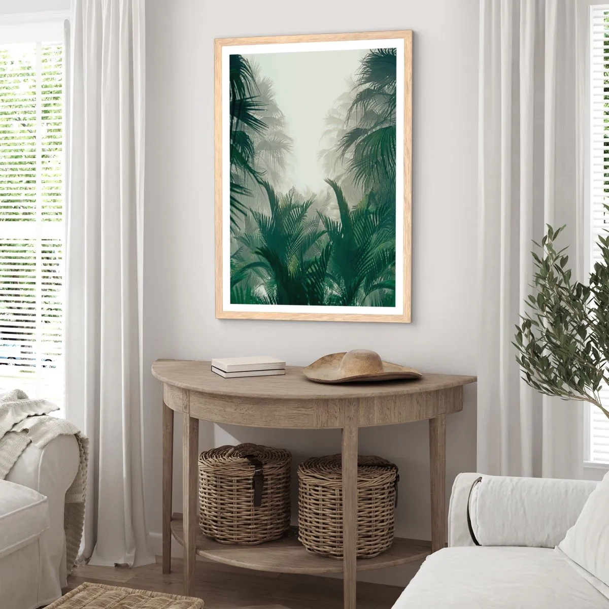 Pôster com moldura de carvalho claro - Mistério tropical - 61x91 cm