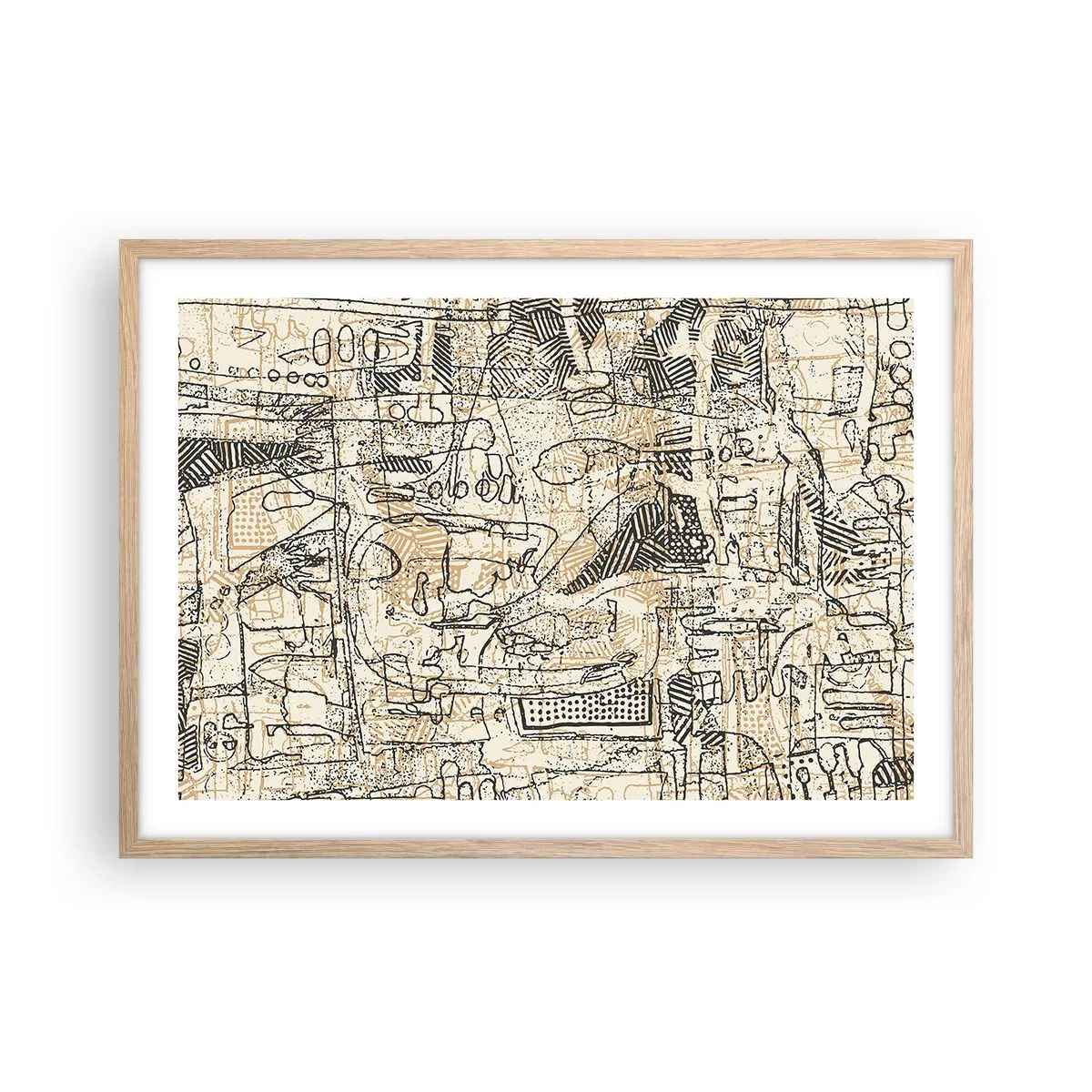 Pôster com moldura de carvalho claro - À espera de ser decifrado - 70x50 cm