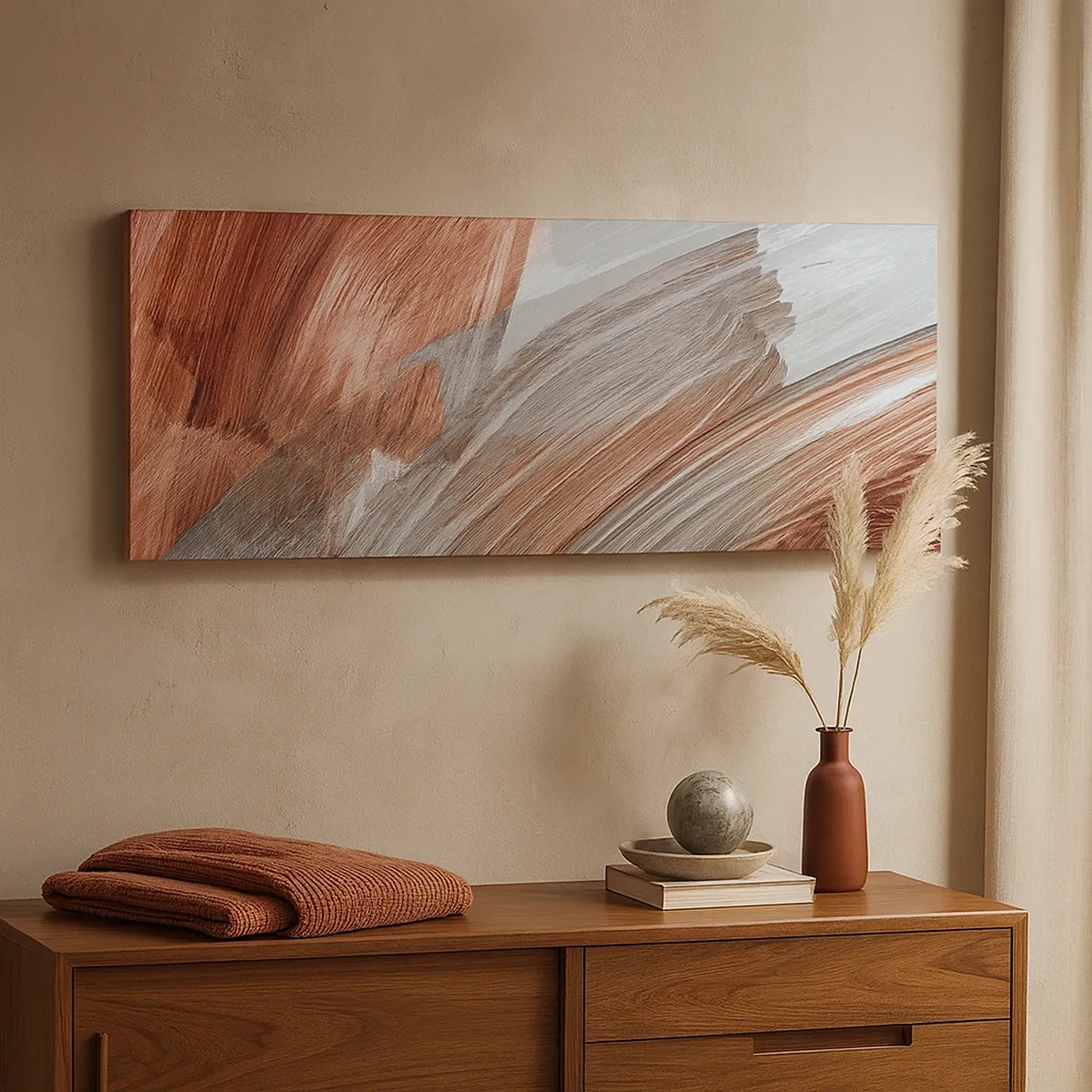 Quadro em tela - Abstração de outono e vento - 30x30 cm