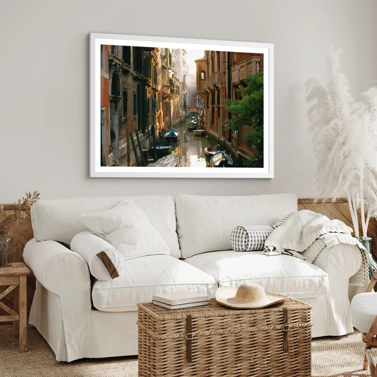 Pôster em moldura branca - Em um beco veneziano - 50x40 cm