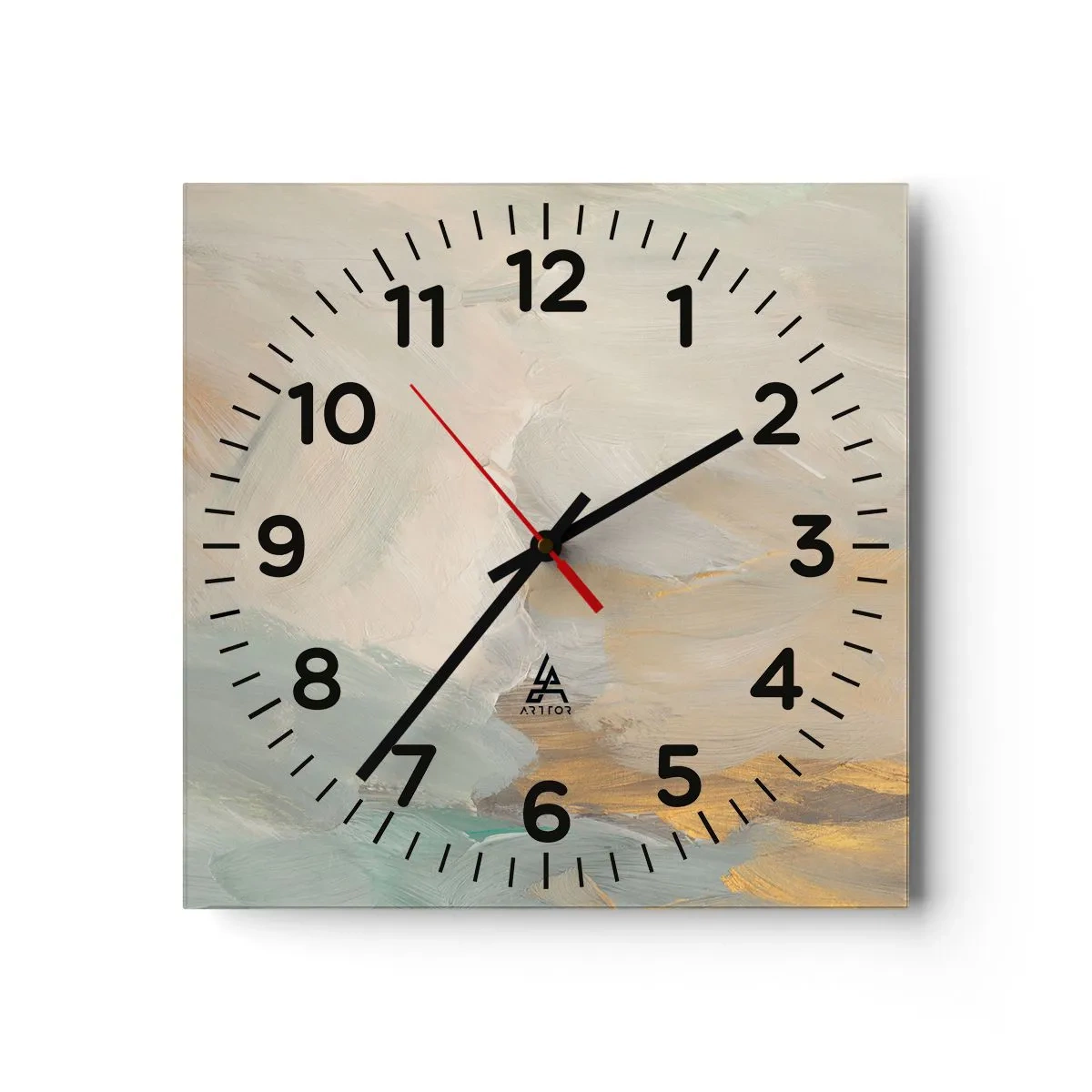 Relógio de parede - Relógio em vidro - Abstração – a terra da gentileza - 40x40 cm