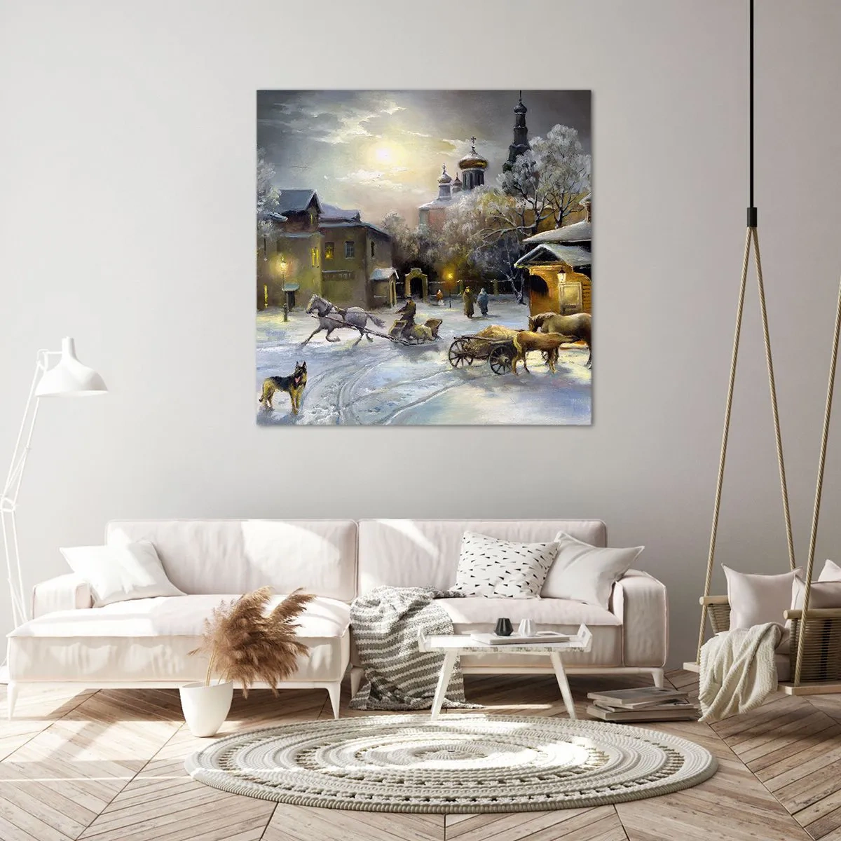Quadro em tela - A magia do inverno russo - 30x30 cm