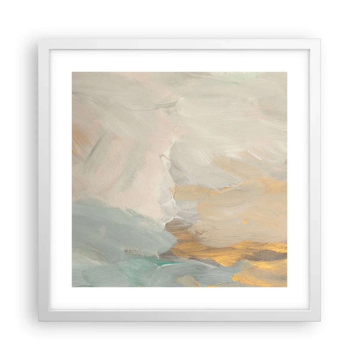Pôster em moldura branca - Abstração – a terra da gentileza - 40x40 cm