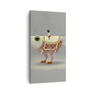 Quadro em tela - O cavaleiro Peixoso - 55x100 cm