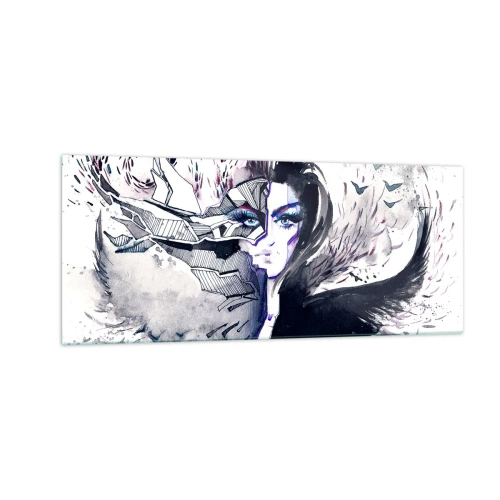 Quadro em vidro - Demoníaca e linda - 100x40 cm