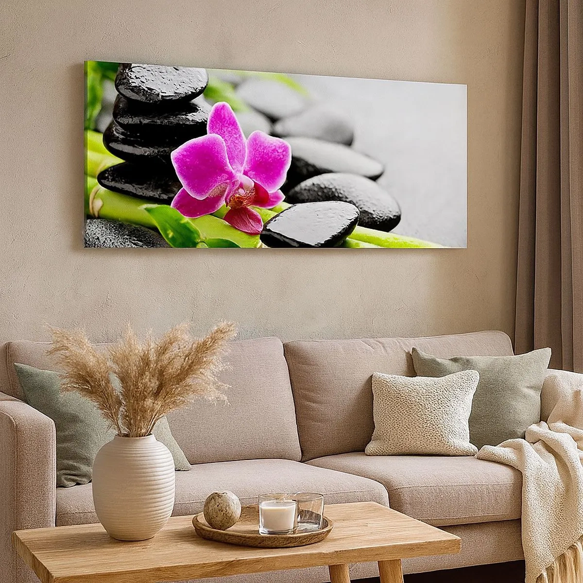 Quadro em tela - Calmo equilíbrio - 100x40 cm