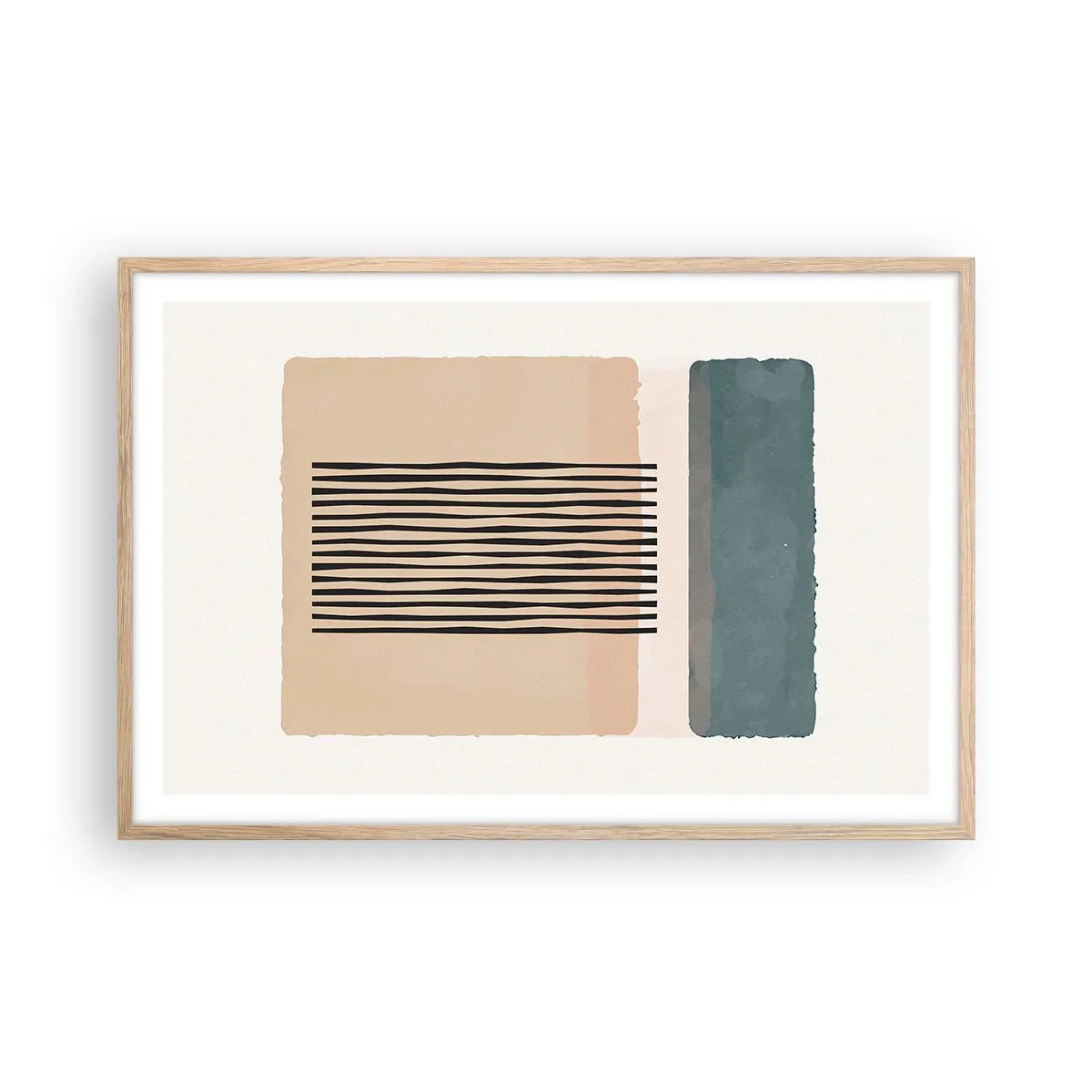 Pôster com moldura de carvalho claro - Está tudo bem - 91x61 cm