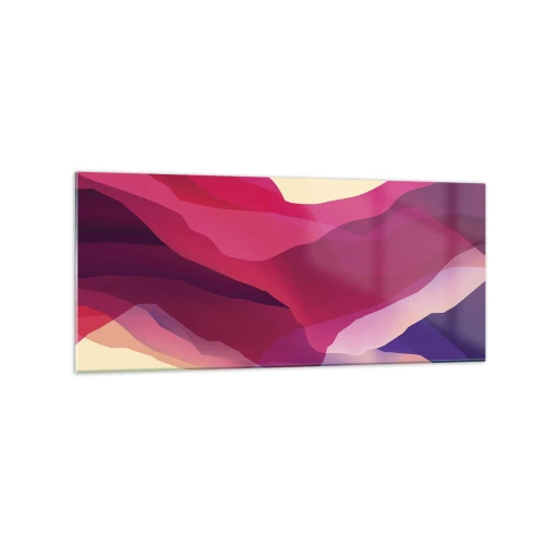 Quadro em vidro - Ondas de roxo - 120x50 cm