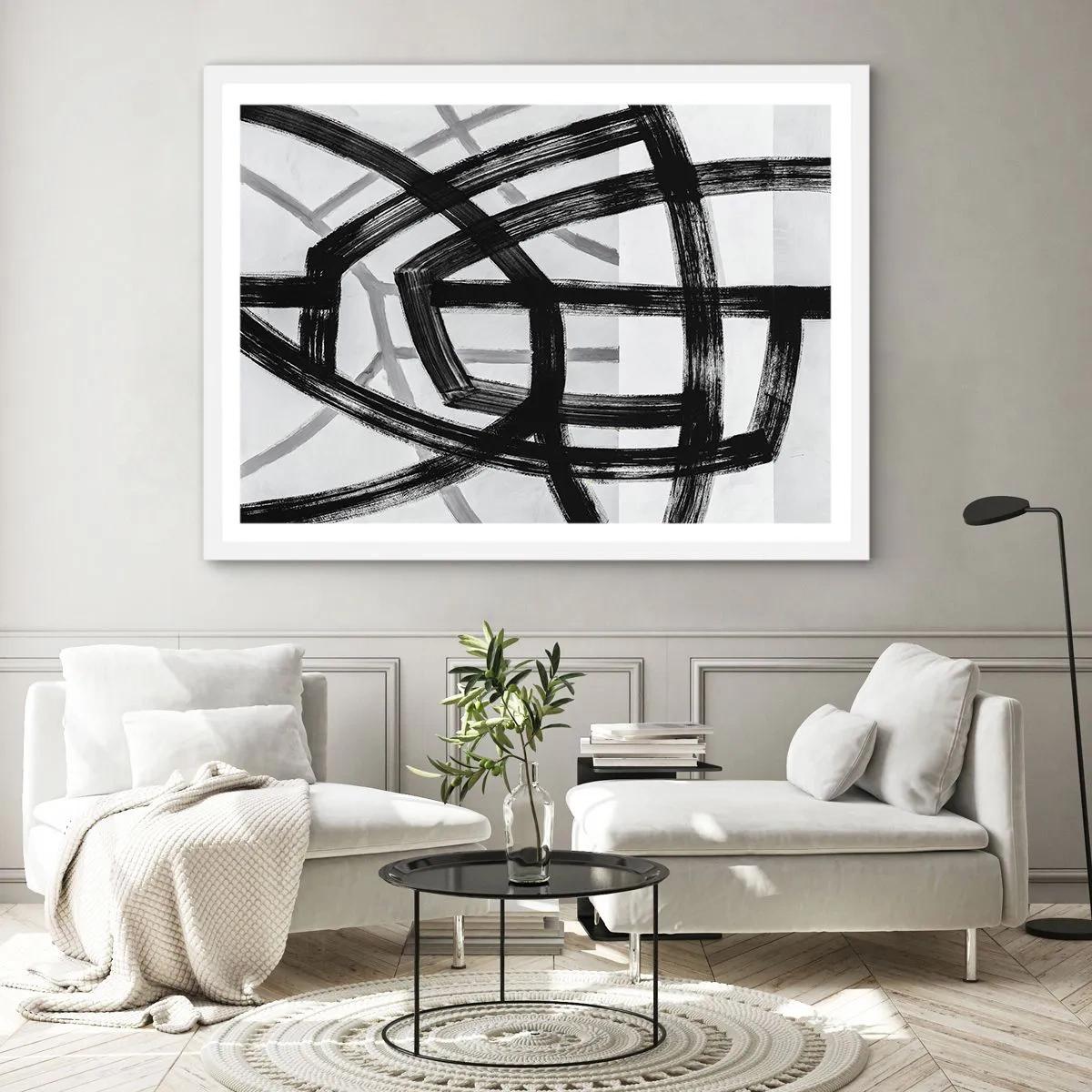 Pôster em moldura branca - Profundidade de construção - 91x61 cm