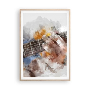 Pôster com moldura de carvalho claro - Poesia entre as cordas - 70x100 cm