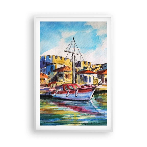 Pôster em moldura branca - Tarde de arco-íris - 61x91 cm