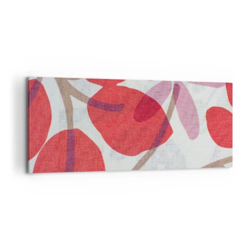 Quadro em tela - Arranjo de flores em rosa - 120x50 cm