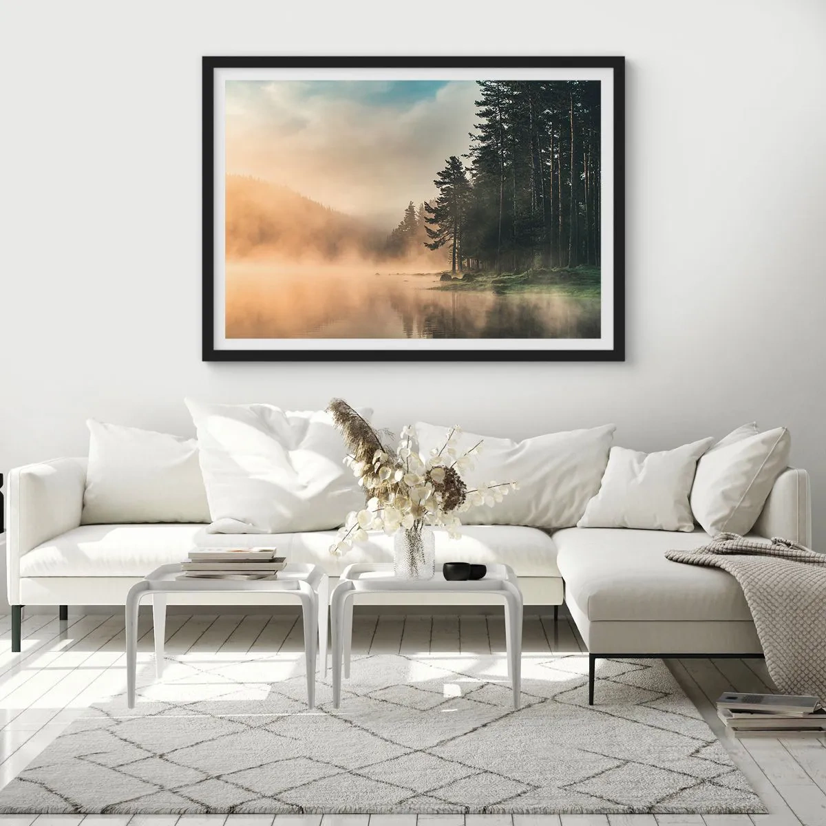 Pôster com moldura preta - O nascimento do dia - 91x61 cm