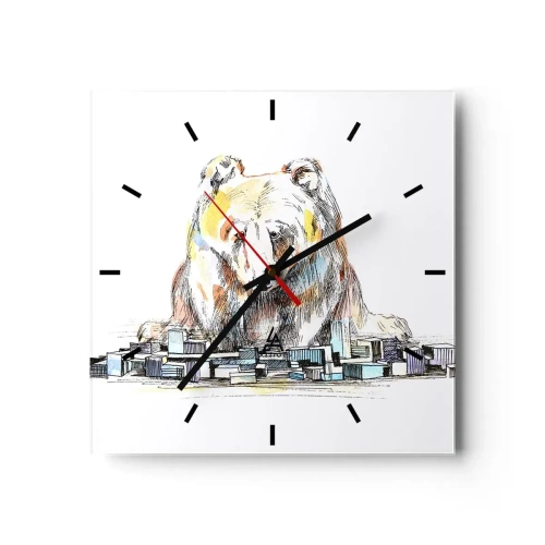 Relógio de parede - Relógio em vidro - Como viver assim? - 40x40 cm