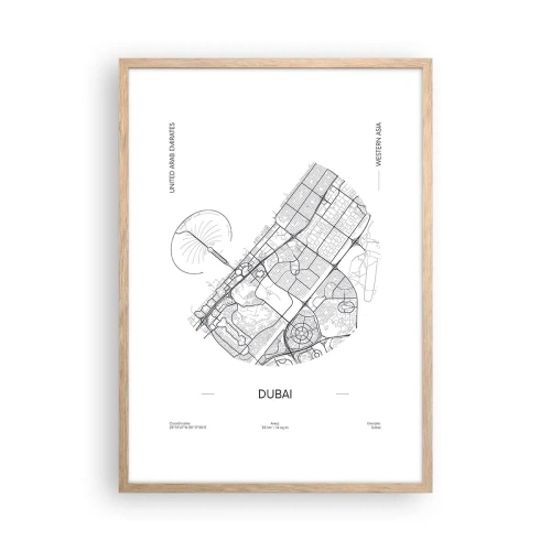 Pôster com moldura de carvalho claro - Anatomia de Dubai - 50x70 cm