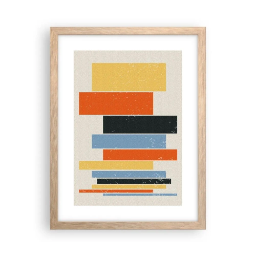 Pôster com moldura de carvalho claro - Notação musical - 30x40 cm