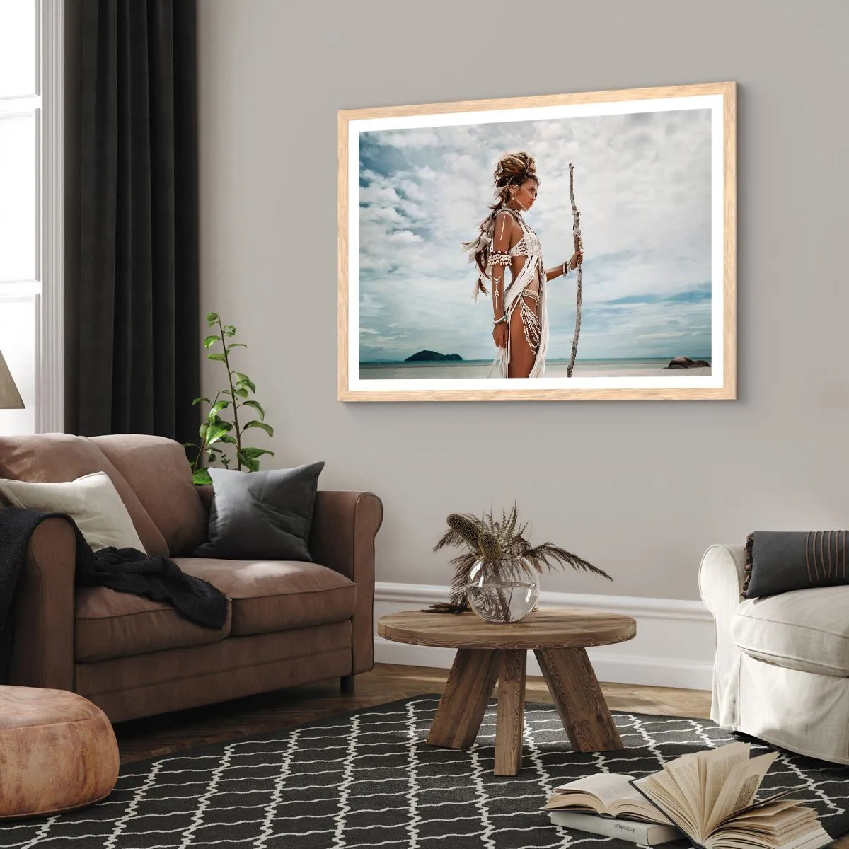 Pôster com moldura de carvalho claro - Rainha dos trópicos - 50x40 cm