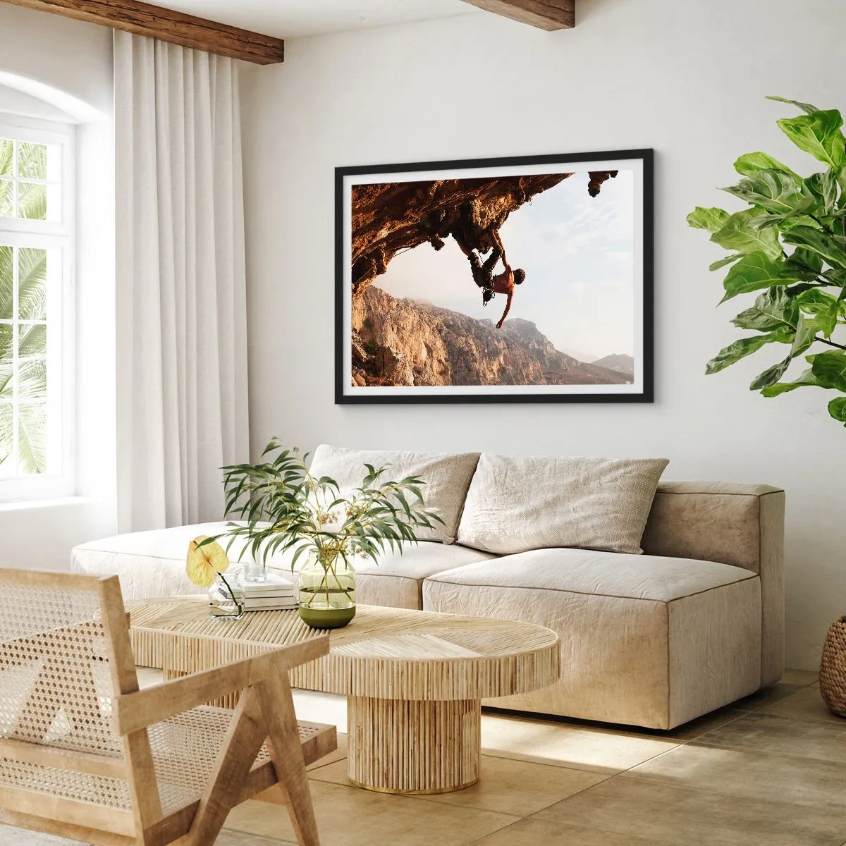 Pôster com moldura preta - O mundo encolhido num punhado de rochas - 100x70 cm