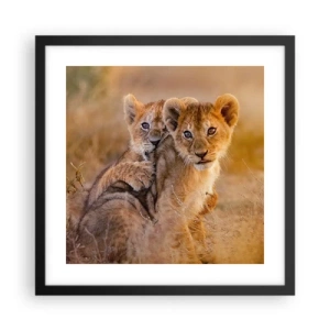 Pôster com moldura preta - Não perturbe! Estamos a divertir-nos - 40x40 cm