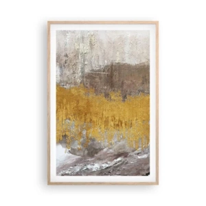 Pôster com moldura de carvalho claro - Uma explosão dourada - 61x91 cm