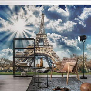 Papel de Parede Premium Sand - A única sob o sol - Torre Eiffel, Paris, Arquitetura - 250x175 cm