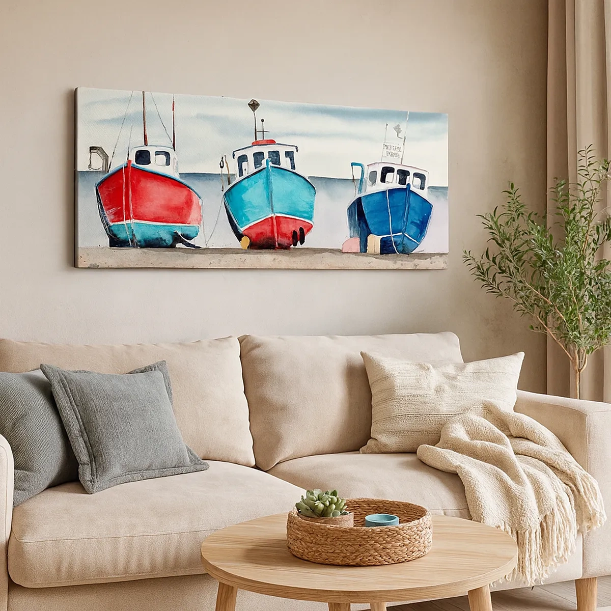 Quadro em tela - Pronto para pescar - 30x30 cm