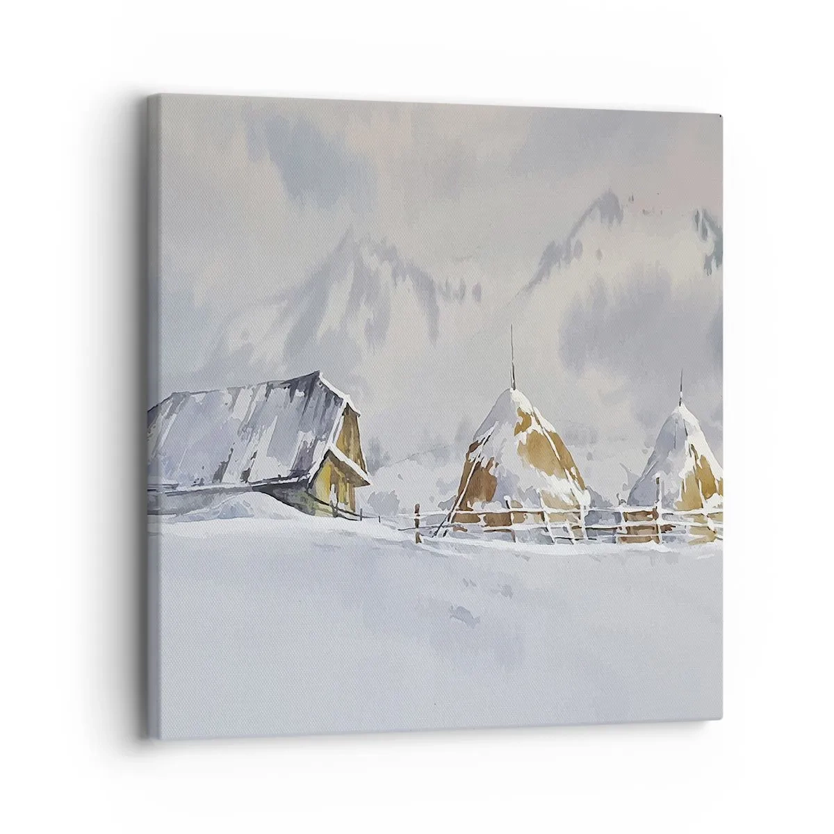Quadro em tela - No vale nevado - 30x30 cm