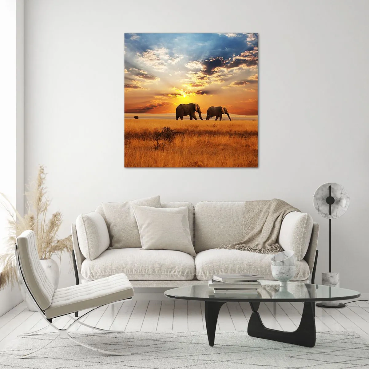 Quadro em vidro - Caminhada em família - 70x70 cm