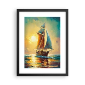 Pôster com moldura preta - A todo vapor - 30x40 cm