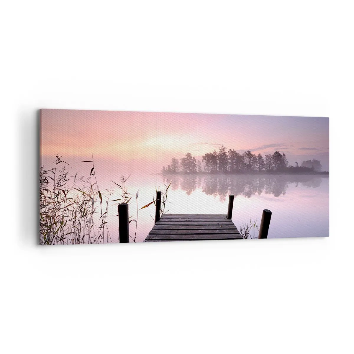 Quadro em tela - Da névoa lilás... - 120x50 cm
