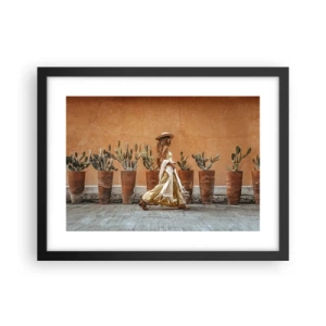 Pôster com moldura preta - Estilo hippie - 40x30 cm