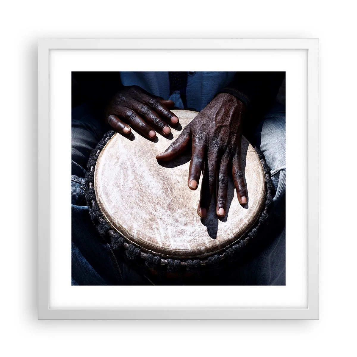 Pôster em moldura branca - Viva no seu próprio ritmo - 40x40 cm