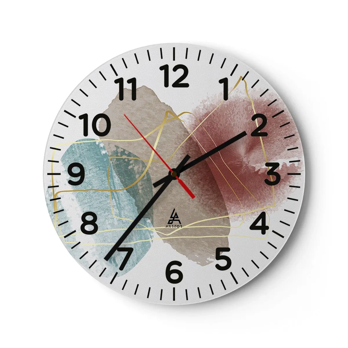 Relógio de parede - Relógio em vidro - Corais espaciais - 40x40 cm