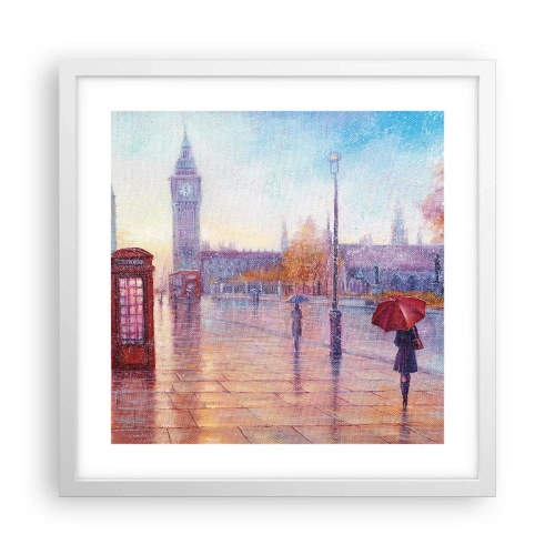 Pôster em moldura branca - Um dia de outono em Londres - 40x40 cm