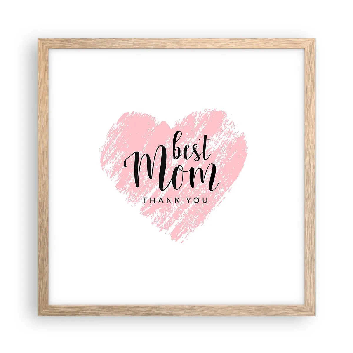 Pôster com moldura de carvalho claro - Sempre o momento certo - 40x40 cm