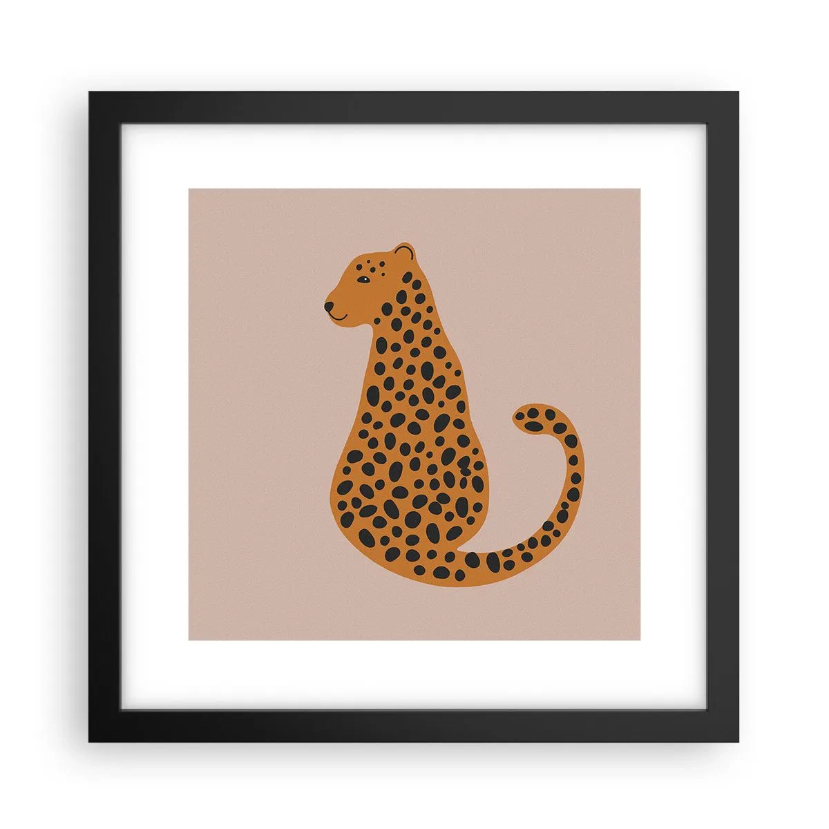 Pôster com moldura preta - A estampa de leopardo está na moda - 30x30 cm
