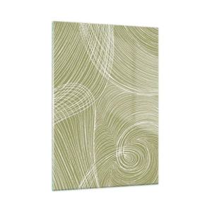 Quadro em vidro - Abstração intrincada em branco - 50x70 cm