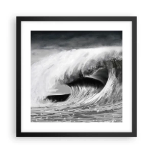 Pôster com moldura preta - A ira do oceano - 40x40 cm