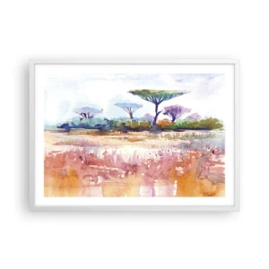 Pôster em moldura branca - Cores da savana - 70x50 cm