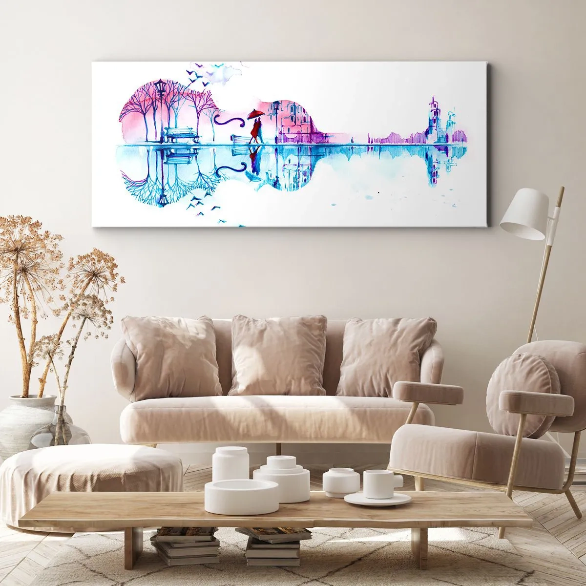 Quadro em tela - Trago-vos cânticos de chuva - 100x40 cm