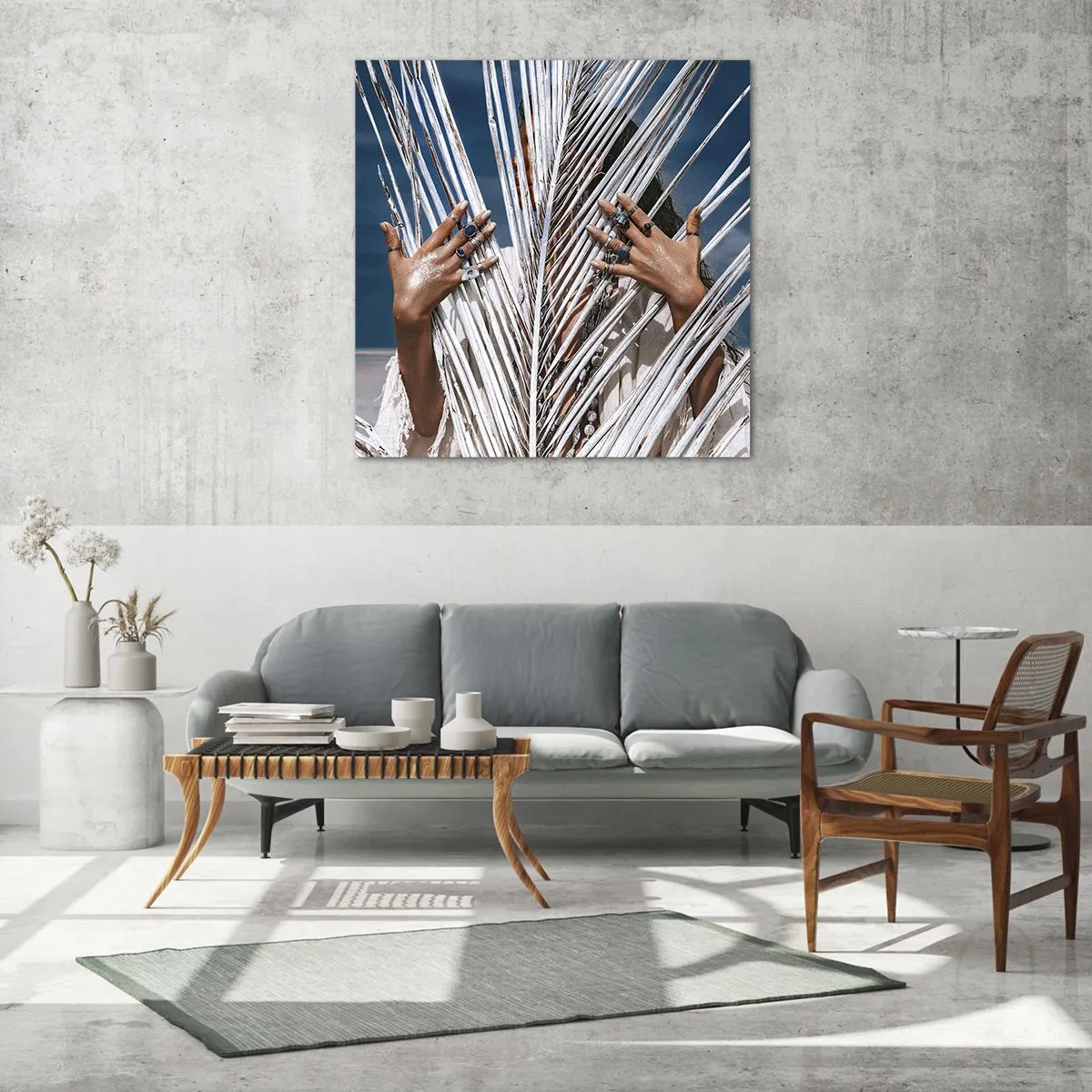 Quadro em vidro - A xamã - 70x70 cm